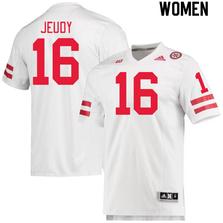 Women #16 Elijah Jeudy Nebraska Cornhuskers College Football Jerseys Stitched Sale-White